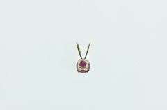 10K Yellow Gold Round Classic Ruby Solitaire Vintage Pendant