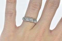 14K White Gold 0.56 Ctw Princess Diamond Vintage Band Ring