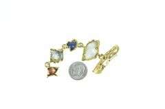 18K Yellow Gold William Fretz Opal Moonstone Goldstone Pin/Brooch