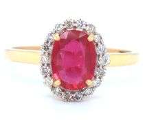 Lovely Ruby and Diamond 14kt Ring