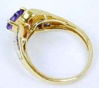 Vintage 10K Amethyst Heart Ring, Size 6.5