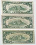 $ 10 1934 A C & D Series Silver Certificates.