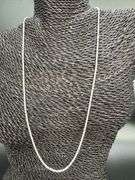 Sterling Silver 925 2mm Fox Tail Chain Italian 24" Necklace