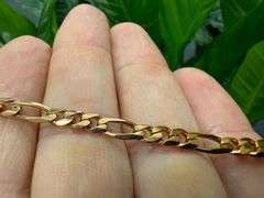 22k Rose Gold Plated Sterling Silver Diamond-Cut Figaro Link Chain 4.5mm Solid 925 Italy Bracelet 7"