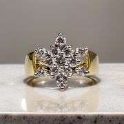 Dazzling 14 Kt Gold Plated Lab Simulated Diamond Ring