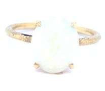 18kt Yellow gold oval Opal stone finish ring