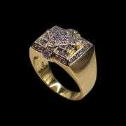 Men's 14 Kt Gold Plate 5.75 Cttw. Lab Simulated Diamond Ring.