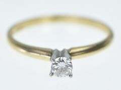 14K Yellow Gold Diamond Solitaire Promise Engagement Ring