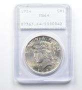 1924 Peace Silver Dollar MS64 PCGS Rattler