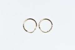 14K Yellow Gold 15.9mm Vintage Diamond Cut Hoop Earrings