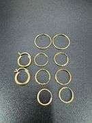 10k Yellow Gold Earring Set 5 Pairs Hoops (Various Sizes)