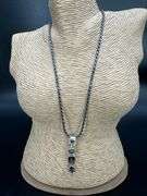 Sterling Silver Natural Mystic Quartz Gemstone Pendant w/ .925 Italian Rope Chain 18 Inches