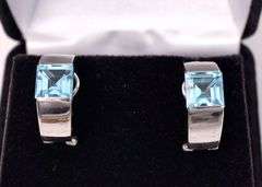Extremely fine Topaz Earrings in 18K White Gold