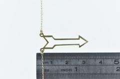 14K Yellow Gold Arrow Symbol Cable Chain Link Necklace