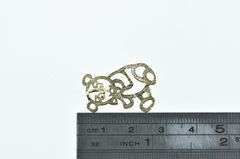 14K Yellow Gold Teddy Bear Stuffed Animal Cut Out Charm/Pendant