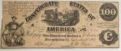 Early Sept 2 1861 Series $100 CSA Note