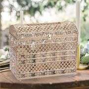 Vintage Gold & Crystal Card Box Chest Style
