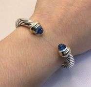 STUNNING SILVER &14K WHITE GOLD “DAVID YURMAN “ BANGLE BRACELET