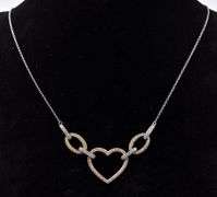 CZ Heart Pendant Necklace in Sterling Silver