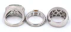 Group lot of 3 Judith Ripka 925 sterling silver rings