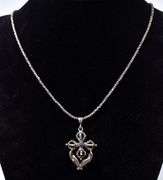 Vajra Dorje Pendant Necklace in Sterling Silver