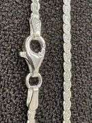 Sterling Silver Flat Braid Serpentine Chain Necklace 24"