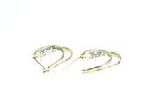 10K Yellow Gold Oval Layered Diamond Vintage Hoop Earrings