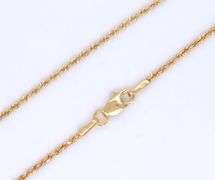 14kt Yellow gold diamond cut Rope chain necklace