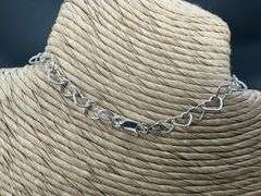Italian Sterling Silver 5mm Heart Bracelet 9"