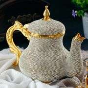 Handcrafted Moroccan Pitcher with Crystals