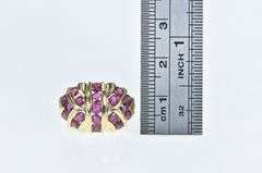 14K Yellow Gold Rubellite Pattern Domed Statement Ring