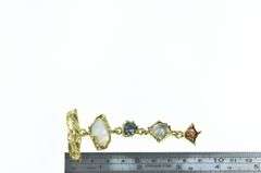18K Yellow Gold William Fretz Opal Moonstone Goldstone Pin/Brooch