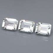 Awesome 5.43ct emerald cut White Topaz set