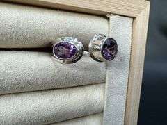 Sterling Silver Natural Amethyst Gemstone Ring Size 9