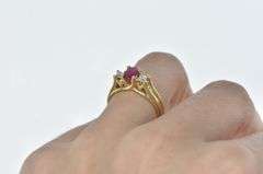 14K Yellow Gold 0.64 Ctw Ruby Diamond Engagement Ring