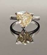 Rare 3.85 Ct VVs1 Trillion Cut Lab Simulated Diamond Ring