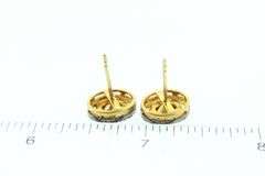 Elegant Gold-Plated Silver Mine Cut Diamond Earrings with Diamond Accents