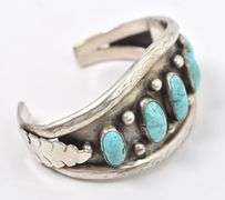 Turquoise Cuff Bracelet in Sterling Silver
