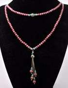 Turquoise and Pink Gemstone Beaded Necklace in Sterling Silver