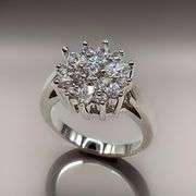 Dazzling 14 Kt White Gold Plated Lab Simulated Diamond Ring