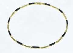 18K Yellow Gold Bernard K. Passman Black Coral Collar Necklace