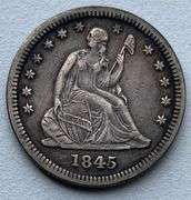 Two Tone 1845 Seated Quarter