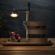 Retro Handcrafted Motorcycle Lamp and Pen Holder