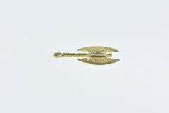 14K Yellow Gold Filigree Double Axe Ornate Weapon Charm/Pendant