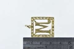 14K Yellow Gold Square M Monogram Initial Name Charm/Pendant