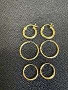 10k Yellow Gold Earring Set 3 Pairs Hoops (12mm, 14mm, 16mm)