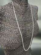 Sterling Silver Flat Braid Serpentine Chain Necklace 24"