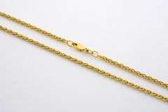 Smooth, Long 14K YG Wheat Necklace