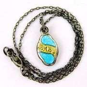 Vintage Sterling Enamel Baby Madonna Pendant & Chain