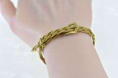 Gold Filled Vintage Woven Braid Mesh Chain Buckle Bracelet